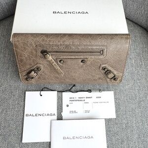 NEW & RARE Balenciaga Classic City Long Wallet - Gray Pepper
